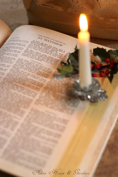 Advent Sunday Advent Sunday, English Christmas, Christmas Reading, Saint Matthew, An Open Book, Battery Candles, Christmas Cottage, House Gardens, Happy Birthday Jesus