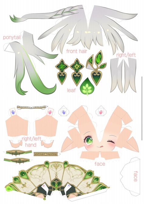 Kokomi Paper Craft, Papercraft Genshin Impact 3d, 3d Paper Doll Template, Kaveh Papercraft, Genshin Papercraft Template, Genshin Paper Craft, Venti Papercraft, Genshin Impact Papercraft, Genshin Crafts