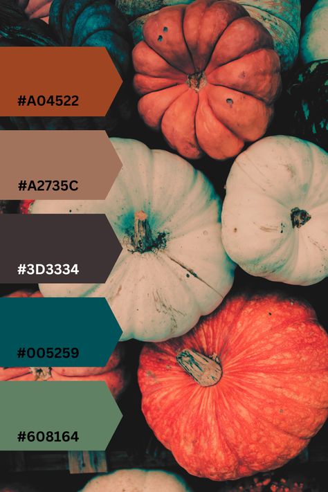 #colorpalette #palette #color #colorscheme #colorswatch #colourpalette #colorinspiration #inspiration #graphicdesign #branding #design #hexcode Fun Fall Color Palette, Moody Rainbow Color Palette, Jasper Color Palette, Fall 2025 Color Trends, Halloween Colors Palette, Van Gogh Color Palette, Desert Sunset Color Palette, November Color Palette, Witchy Color Palette