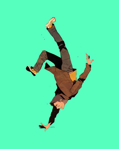 Falling Pose, Man Falling, Jumping Poses, Drawing Poses Male, Person Falling, 캐릭터 드로잉, Human Poses Reference, Poses References, Character Poses