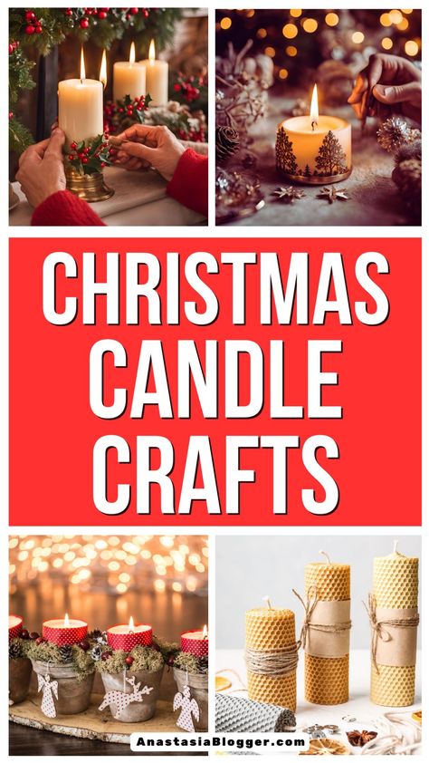 9 Jolly DIY Christmas Candle Crafts Candle Decor Christmas, Decorating Candles Ideas Diy Projects, Christmas Candles Diy Craft Ideas, Diy Christmas Candle Centerpieces, Candle Art Ideas, 4x4 Candle Holders Diy, Diy Advent Candle Holder, Advent Candles Ideas Diy, Diy Christmas Candle Holders