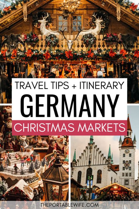 This Germany Christmas market itinerary covers the five best Christmas markets in Germany. Enjoy delicious German Christmas market food like bratwurst and lebkuchen, and drink gluhwein (mulled wine) out of cute mugs. This Europe Christmas market guide has travel tips and includes the following travel destinations: Aachen Christmas market, Cologne Christmas market, Frankfurt Christmas market, Nuremberg Christmas market, and Munich Christmas market. #christmasmarkets #germanytravel #europetravel German Christmas Market Food, Nuremberg Christmas Market, Cologne Christmas Market, Christmas Travel Destinations, Christmas Markets Germany, Christmas In Germany, Germany Christmas, Germany Travel Guide, Germany Vacation