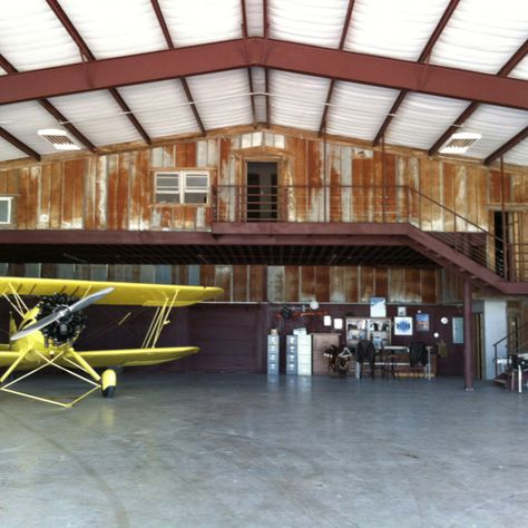 It'd be pretty cool to live in a restored aircraft hanger Aircraft Hangar Home, Airplane Hanger Design, Hanger Homes, Airplane Hanger House, Airplane House, Hangar House, Hangar Home, Hangar Homes, Aircraft Hanger