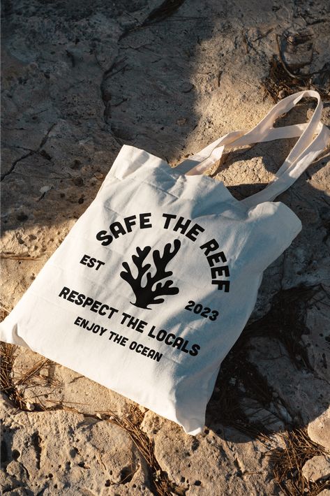 Safe the reef totebag | surf style | summer fashion Flying Horse, Shop Branding, Surf Design, The Reef, Santa Catalina, Surf Outfit, Surf Style, Style Summer, Surf Shop