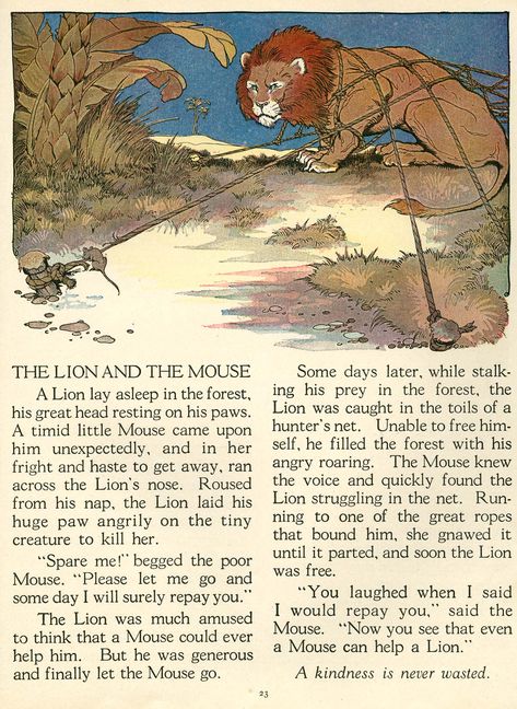 The Lion And The Mouse, Good Moral Stories, Nursery Rhymes Poems, English Story Books, Fables For Kids, English Moral Stories, Fable Stories, Lion And The Mouse, Aesop's Fables