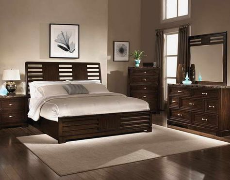 Brown Bedroom Colors, White And Brown Bedroom, Dark Brown Bedrooms, Orange Ideas, Dark Wood Bedroom Furniture, Dark Wood Bedroom, Cozy Bedroom Colors, Brown Furniture Bedroom, Dark Bedroom Furniture