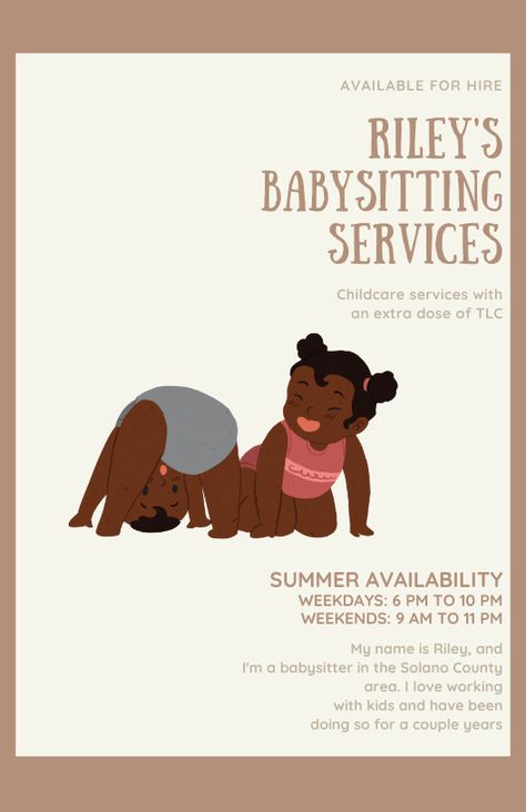 Cute Babysitting Flyers, Babysitting Flyer Ideas Design, Babysitter Flyer Ideas Aesthetic, Baby Sitting Poster Ideas, Babysitter Poster Ideas, Babysitting Posters Ideas, Babysitting Wallpaper, Babysitting Templates, Babysitting Flyers Ideas