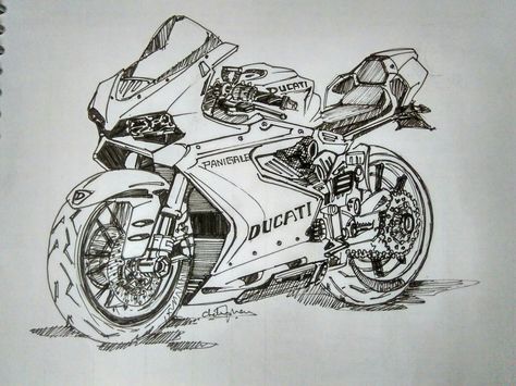 Ducati panigale Ducati Panigale V4 Drawing, Ducati Drawing, Motos Aesthetic, Drawing Motorcycle, Ducati 748, Motorbike Art, Moto Ducati, Motorcycle Drawing, Bike Sketch