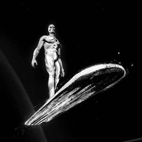 Silver Surfer Pfp, Silver Surfer Aesthetic, Silver Surfer Black, Silver Surfer Wallpaper, Surfer Tattoo, Silver Surfer Comic, The Silver Surfer, Surfer Aesthetic, Edge Of The Universe