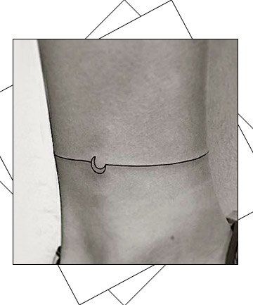 Moon Anklet Tattoo, Women Tattoos Ankle, Anklet Tattoos For Women Simple, Ankle Bracelets Tattoos For Women, Wrap Around Ankle Tattoos, Anklet Tattoos For Women, Ankle Band Tattoo, Ankle Tattoo Ideas, Tattoos Simple