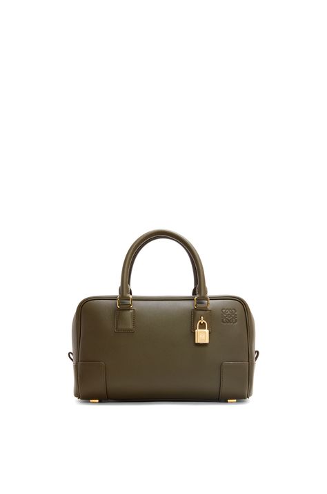 Amazona 23 bag in nappa calfskin Dark Khaki Green - LOEWE Loewe Amazona Bag, Loewe Bag, Dark Khaki, Khaki Green, Mix Match, Fashion Bags, Calf Skin, Top Handle, 1970s