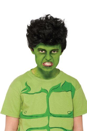 Rubies Marvel Universe Classic Collection Avengers Assemble Child Size Incredible Hulk Wig >>> Want additional info? Click on the image(It is Amazon affiliate link). #food Hulk Makeup, Black Hulk, Incredible Hulk Costume, Hulk Logo, Hulk Costume, Hulk Avengers, Superhero Team, Halloween Costume Accessories, Incredible Hulk