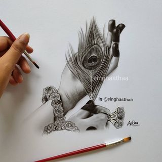 Drawing S, Easy Drawing Step By Step, Vrindavan Krishna, Pencil Drawing Images, Abstract Pencil Drawings, Krishna Drawing, Easy Mandala Drawing, Boho Art Drawings, Drawing Step By Step