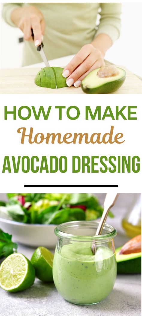 Vegan Avocado Dressing, Avocado Dressing Recipe, Avocado Lime Dressing, Keto Dairy, Creamy Avocado Dressing, Avocado Salad Dressing, Chicken Roasted, Avocado Crema, Creamy Recipes