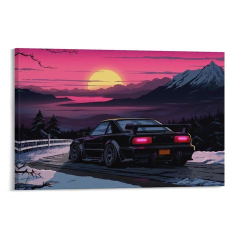 PRICES MAY VARY. [Premium Canvas Wall Art] Crafted with premium canvas material,high resolution images printed on canvas,our car art posters & prints boast exceptional durability, resistance to fading,waterproof, no smell,and vibrant, lifelike colors for enduring beauty. [Various Wall Decoration Scenes] Transform any space—living rooms, bedrooms, bathrooms, study areas, classrooms, offices, farmhouses, restaurants, kitchens, cafes, gyms, and more—with our versatile aesthetic posters. Perfect for Vintage Car Painting Canvas, Jdm Car Painting, Anime Sunset, Posters For Bedroom, Car Wall Decor, Mens Room Decor, Mens Room, Aesthetic Canvas, Aesthetic Posters