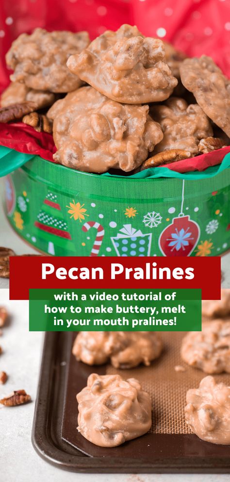 I’ve done all the trial and error to make the perfect southern pecan pralines, so you can make them with ease! I’m sharing all the tips I’ve learned along the way so you can feel confident while following my 5 easy steps. Mini Patisserie, Praline Candy, Cheese Desserts, Praline Recipe, Resep Brownies, Pecan Pralines, Candy Recipes Homemade, Christmas Candy Recipes, Nut Recipes