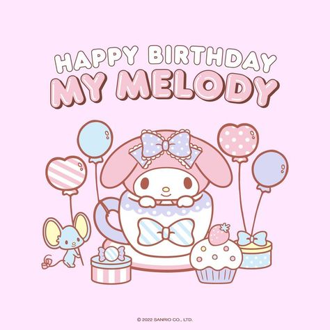 My Melody Happy Birthday, My Melody Birthday, Computer Ideas, Birthday Card Online, Birthday Icon, Cute Happy Birthday, Hello Kitty Crafts, Happy New Year 2023, Cute Birthday Cards