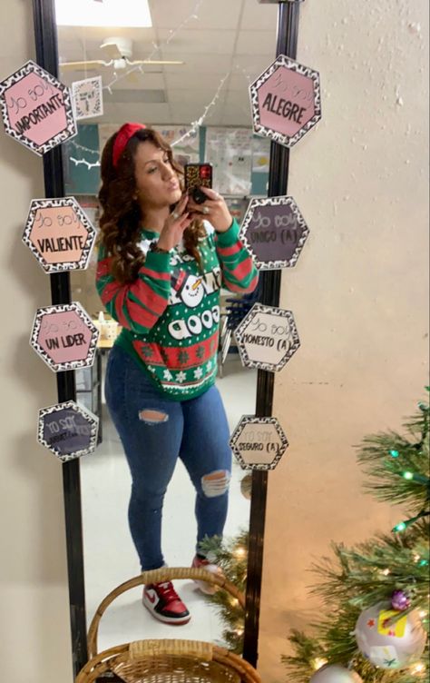 Christmas ugly sweater, teacher outfit , teacher elementary, fashion, nike Christmas Sweater Outfit, Ugly Christmas Sweater Outfit, Christmas Sweater Outfits, Cute Teacher Outfits, Teacher Outfits Elementary, Christmas Ugly Sweater, Christmas Outfits Women, Sweater Outfit, Teacher Outfit