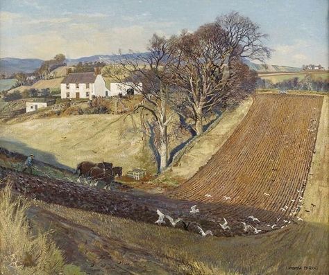 helen warlow on Twitter: "James Mackintosh Patrick(1907-98 Scottish). Landscape painter of Angus and Dundee always with lots of detail. He didn’t g venture far . He was a teacher at Dundee school of Art for most of his life and enjoyed his Saturday mornings when he ran a popular non vocational class https://t.co/hEY8pXZxRX" / Twitter Edward Bawden, Lovely Paintings, Fall Landscape Painting, Fall Landscape, Barn Painting, Farm Art, Scottish Artists, Scottish Landscape, Art Society