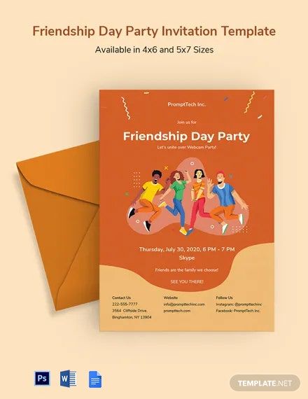 Instantly Download Free Friendship Day Party Invitation Template, Sample & Example in Adobe Photoshop (PSD) Format. Available in 4x6, 5x7 Inches. Quickly Customize. Easily Editable & Printable. Day Party Dress, Friendship Articles, Moana Coloring Pages, Template Invitation, Youtube Banner Template, About Friendship, Friendship Day, Fall Coloring Pages, Document Templates