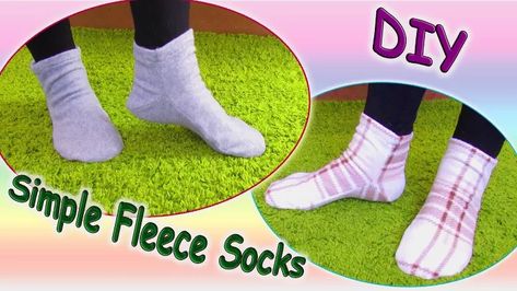 Socks Sewing Pattern, Sew Slippers, Sewing Socks, How To Make Slippers, How To Make Socks, Sewing Pattern Pieces, Fleece Sewing, Fleece Projects, Wallet Sewing Pattern