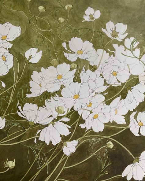 Carleigh Courey (@carleighcoureydesign) | Instagram Carleigh Courey, Cosmos Flowers, Taking Shape, Botanical Painting, Still Life Art, Plant Illustration, Sketchbook Art Inspiration, Flower Illustration, Botanical Illustration