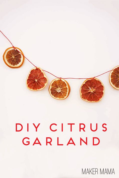 Maker Mama Craft Blog: Citrus Garland and Ornaments Grapefruit Garland, Citrus Decorations, Citrus Ornaments, Citrus Garland, Dried Orange Garland, Orange Ornaments, Paper Balls, Homemade Christmas Decorations, Dried Oranges