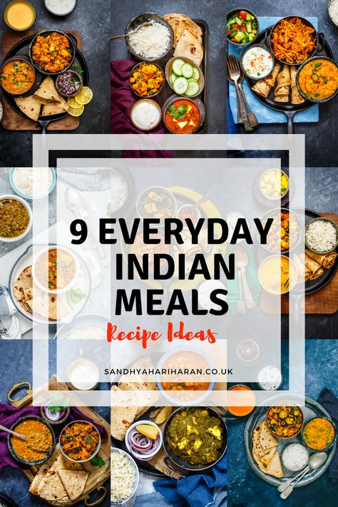 9 Vegetarian Everyday INDIAN MEALS recipe ideas that will come handy through the week.   #recipeideas #lunchmenu #vegetarianmenu #indianmeals Indian Thali, Indian Meals, Indian Cookbook, Indian Dinner, Meals Ideas, Fried Fish Recipes, Vegetarian Indian, India Food, Chutney Recipes