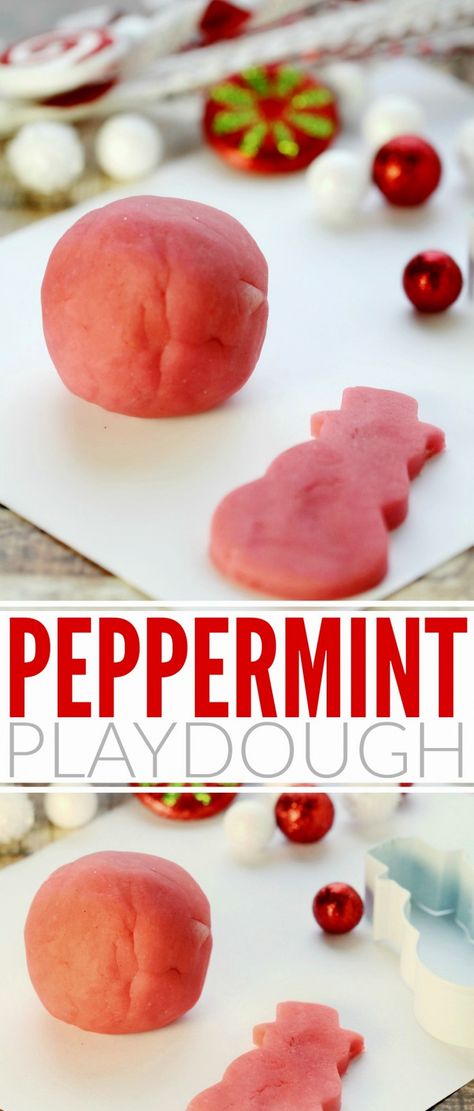 This Peppermint Playdough recipe is not only edible, it also smells great too! Kids will love playing with this fun scented homemade playdough! Peppermint Playdough, Peppermint Play Dough, Morning Bins, Kids Holidays, Christmas Preschool, Christmas Arts, Kid Science, Playdough Activities, Frugal Mom