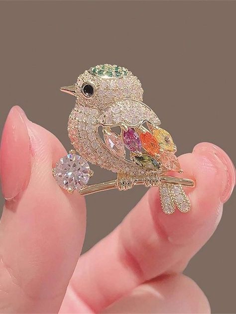 1pc Cute Chinese Magpie & Bird Shaped Brooch For Celebrating Good News | SHEIN USA Copper Brooch, Lapel Pins Wedding, Best Healing Crystals, Rhinestone Outfit, Womens Dress Coats, Mermaid Fairy, Daily Hairstyles, Bee Brooch, Estilo Boho Chic