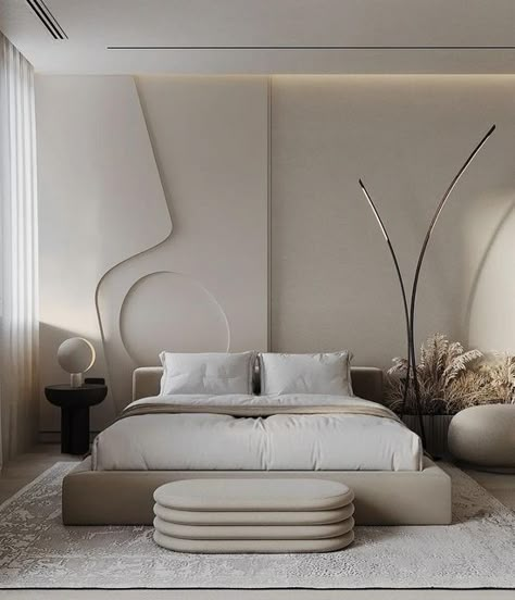 Minimal Bedroom Interior, Beige Bedroom Decor, Contemporary Bedrooms, Guest Bedroom Design, Minimal Bedroom, Modern Luxury Bedroom, Hotel Room Design, Luxury Bedroom Design, Bedroom Bed Design