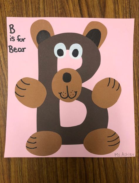 Bear Week Preschool, B Is For Bear Craft Preschool, B Bear Craft, Brown Bear Activities Preschool, Bears Art Preschool, Smokey The Bear Crafts For Preschool, Brown Crafts For Toddlers, Bear Activity For Preschool, Brown Crafts For Preschoolers