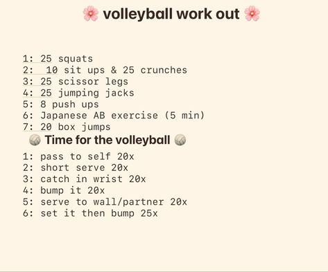 Volleyball At Home Workout, At Home Workouts For Volleyball Players, Volleyball Workouts Conditioning Libero, What You Need For Volleyball Practice, Volleyball Exercises Libero, Practicing Volleyball At Home, How To Get In Shape For Volleyball, Libero Workouts At Home, Volleyball Libero Workout