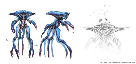 ArtStation - Creature, Fan Zhang Alien Character, Ancient Animals, Alien Concept, Alien Design, Giant Monsters, Alien Races, Alien Concept Art, Monster Concept Art, Alien Creatures