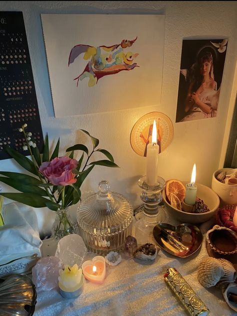 Alter Ideas Spiritual, Crystal Shrine, Plum Room, Witch Wife, Bedroom Planner, Erzulie Freda, Moon Altar, Shadow Work Spiritual, Witch Home