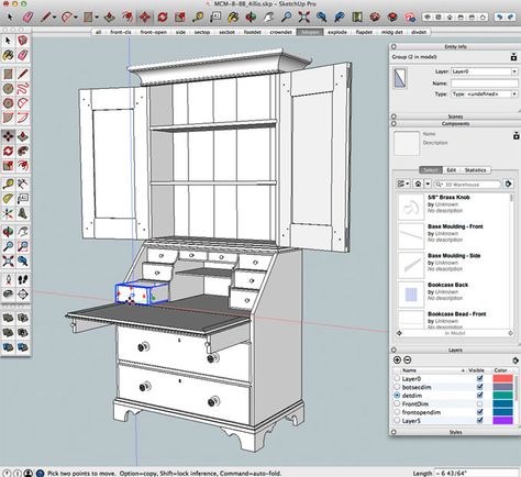 Sketchup Woodworking Plans, Sketchup Woodworking, Best Bedroom Furniture, Outdoor Woodworking Projects, Drawing Furniture, Google Sketchup, Woodworking Projects Unique, Woodworking School, Woodworking Bed