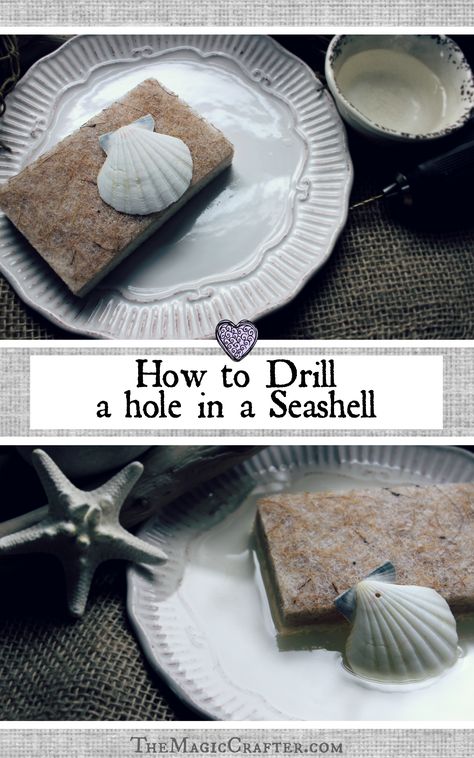 How to Drill a Hole in a Seashell - How do you drill holes in shells for jewelry, crafts, and other beach themed (and mermaid themed) projects? Here is a video tutorial that will teach you how to  go about drilling hole in sea shells for all of your mermaiding needs. :) #seashelljewelry #Seashells #newinvids #shells #mermaids #mermaidparty #mermaidcraft #mermaiding #diy #crafts #beachcrafts #mermaidlife How To Make A Hole In A Shell, How To Make A Hole In A Sea Shell, How To Drill Holes In Sea Shells, How To Drill Holes In Shells, Drilling Holes In Shells, How To Clean Sea Shells From The Beach, Cheap Shell-shaped Jewelry For Jewelry Making, Cleaning Sea Shells, Seashells Crafts