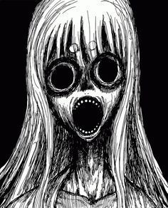 Scary Drawings, Horror Drawing, Creepy Drawings, Creepy Images, Japanese Horror, رعب نفسي, 다크 판타지, Dark Art Illustrations, Scary Art