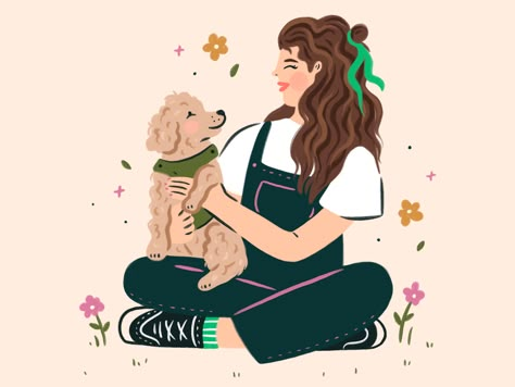 Olivia Malone Dog Mom Illustration, Pet Portraits Illustration, Dogs Artwork, Dog Doodles, Dog City, City Dog, Dog Artwork, Dog Wallpaper, Doodle Sketch