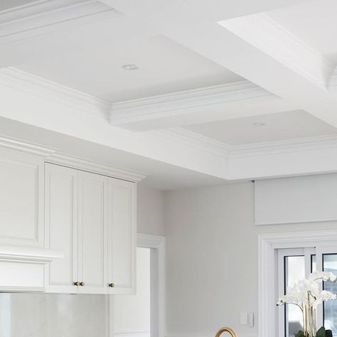 Dulux Feather Soft, Dulux Domino, Two Tone Kitchen, Elegant Look, Cabinet Hardware, House Painting, Two Tone, Building, Design