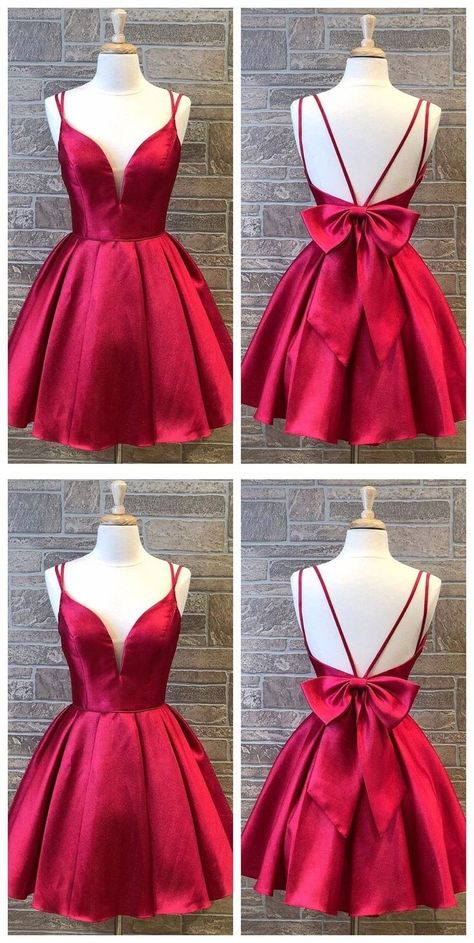 Red Short Prom Dress, Red Homecoming Dress, Dress Short Prom, Prom Dress Red, Simple Homecoming Dresses, Short Red Prom Dresses, Homecoming Dress Short, Dama Dresses, Satin Homecoming Dress