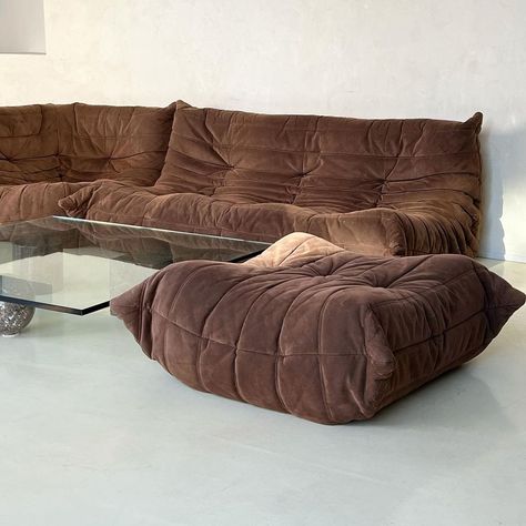 Brown Togo Sofa, Ligne Roset Togo Sofa, Togo Couch, Togo Sectional, Ligne Roset Togo, Interior Objects, Michel Ducaroy, Brown Couch, Togo Sofa