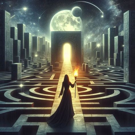 Into the labyrinth Fantasy Labyrinth, Labyrinth Fanart, Corridor Design, The Labyrinth, Angel Art, Lounge Room, Labyrinth, Dark Fantasy Art, Dark Fantasy