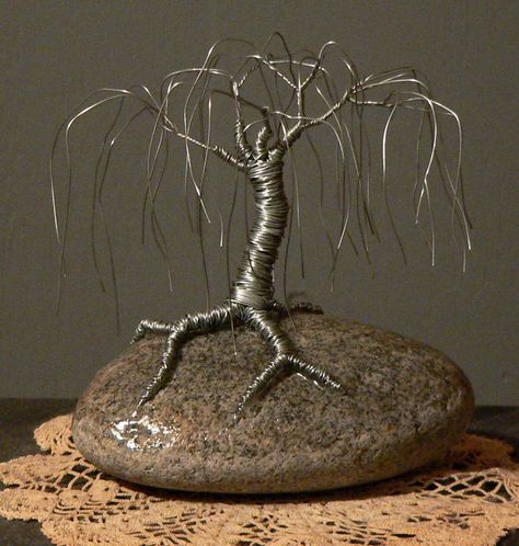 22 Gage silver wire weeping willow tree sculpture Willow Tree Sculpture, Willow Trees, Weeping Willow Tree, Painting Shower, Awesome Crafts, Wire Tree Sculpture, Popular Crafts, Metal Tree Wall Art, Weeping Willow