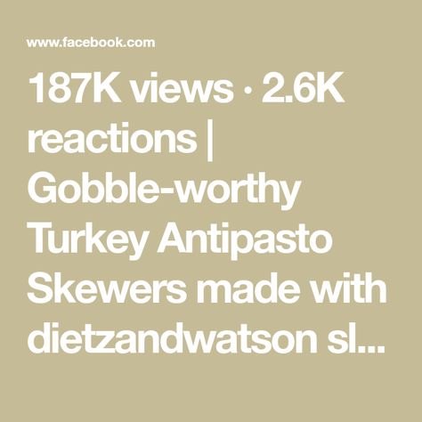 187K views · 2.6K reactions | Gobble-worthy Turkey Antipasto Skewers made with dietzandwatson sliced provolone, pepperoni, and hard salami. #DietzAndWatson Source: Chef genevieve lamonaca | At Home Chef | At Home Chef · Original audio Turkey Antipasto, Chef Genevieve, Roasted Salad, Chef At Home, Antipasto Skewers, Provolone, Home Chef, Fennel, Skewers