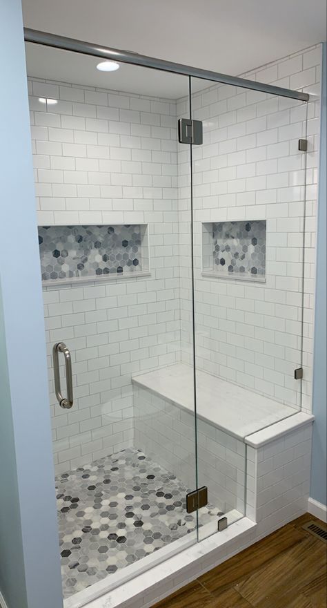 Walk In Bathroom Showers, Full Bathroom Remodel, Bilik Air, Small Bathroom Makeover, Bathroom Redesign, Bathroom Idea, Bathroom Remodel Shower, Bathroom Remodel Designs, Bathroom Layout