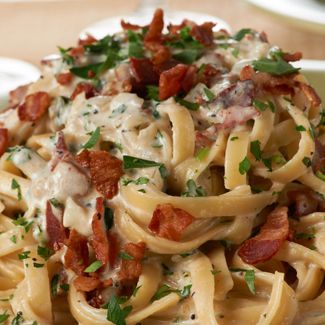 No need to travel to Italy to experience some amazing pasta! You can make it right in your own home! Try this fantastic Fettuccine Alfredo with Pancetta #recipe from @David Venable QVC Alfredo Fettuccine, Pancetta Recipes, Pastas Recipes, Fettuccine Alfredo Recipes, Bacon Chicken, Italian Foods, Fettuccine Alfredo, Fresh Oregano, Chicken Alfredo