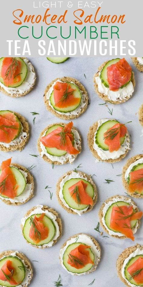 Smoked Salmon Cucumber, Cucumber Tea, Salmon Cucumber, Cucumber Tea Sandwiches, Tea Party Sandwiches, Tea Sandwiches Recipes, Salmon Sandwich, Afternoon Tea Recipes, Soup Chicken