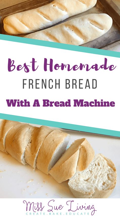 Bread Machine French Baguette, Bread Maker Crusty Bread, French Bread Bread Machine Recipe, Bread Machine French Bread Recipe, French Bread In Bread Machine Recipe, French Bread Machine Recipes, French Bread Recipe Bread Machine, Bread Machine Baguette, French Bread In Bread Machine