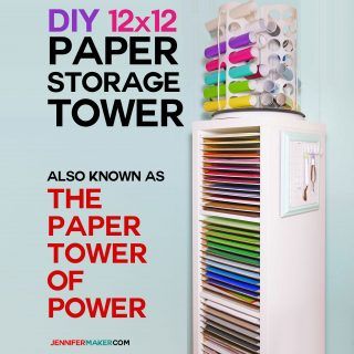 Craft Paper Storage Ideas: The Best Organization Solutions! - Jennifer Maker Shelves For Paper Storage, Diy Paper Organizer Wall, Cardstock Storage 12x12, Cardstock Organization Diy, Diy Cardstock Storage, Screen Print Storage Ideas, Cardstock Organization, Scrapbooking Paper Storage, Diy Paper Organizer